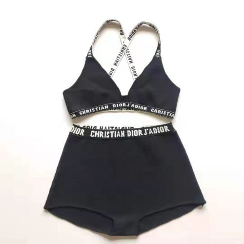 Replica Designer Dior Chic Alphabet Jacquard Bikini Swimsuit