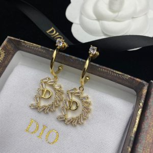 Replica Designer Dior Creative Letter Rhinestone Earrings