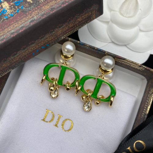 Replica Designer Dior Creative Letter Rhinestone Stud Earrings