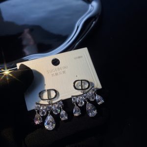 Replica Designer Dior Creative Short Tassel Zircon Stud Earrings