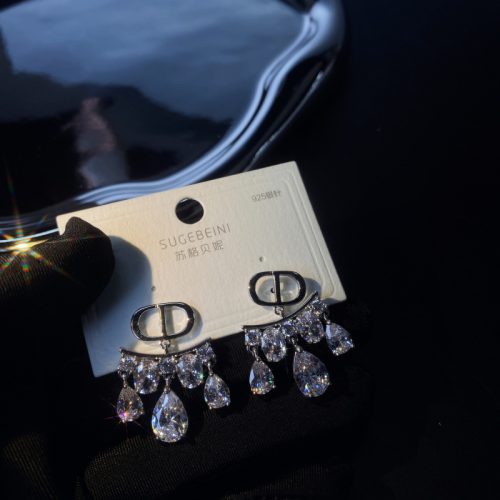 Replica Designer Dior Creative Short Tassel Zircon Stud Earrings
