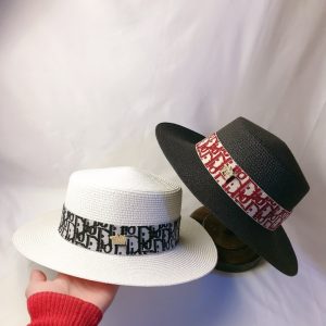 Replica Designer Dior Elegant Alphabet Ribbon Top Hat