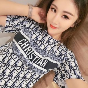 Replica Designer Dior Fashion Alphabet Print Crew Neck Short Sleeve T-Shirt