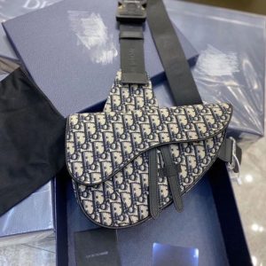 Replica Designer Dior Fashion Canvas Embroidered Wide Strap Crossbody Bag