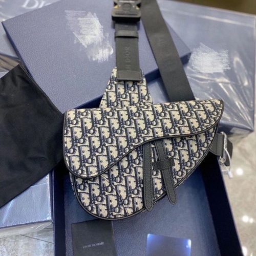 Replica Designer Dior Fashion Canvas Embroidered Wide Strap Crossbody Bag