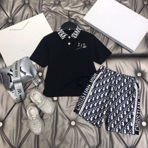 Replica Designer Dior Fashion Children'S Short-Sleeved T-Shirt + Shorts Two-Piece Set