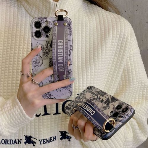 Replica Designer Dior Fashion Floral Print Silicone Shockproof Phone Case