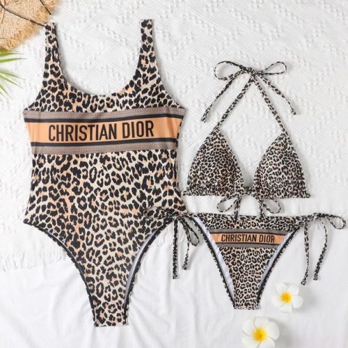 Replica Designer Dior Fashion Leopard Print Bikini Set