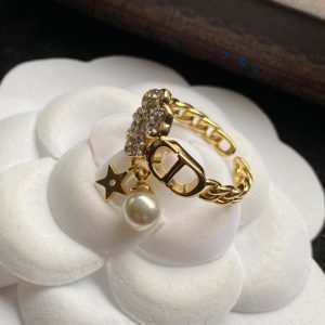 Replica Designer Dior Fashion Letter Clover Open Ring