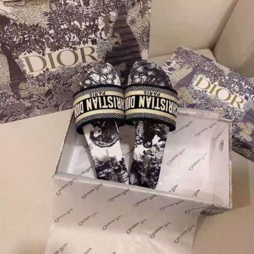 Replica Designer Dior Fashion Letter Embroidered Slippers