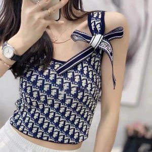 Replica Designer Dior Fashion Letter Jacquard Knit Top
