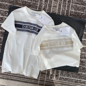 Replica Designer Dior Fashion Letter Print Colorblock T-Shirt