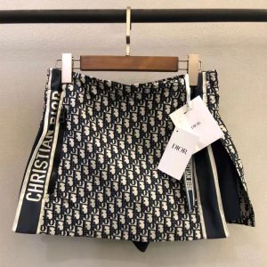 Replica Designer Dior Fashion Letter Print Side Slit Irregular Shorts