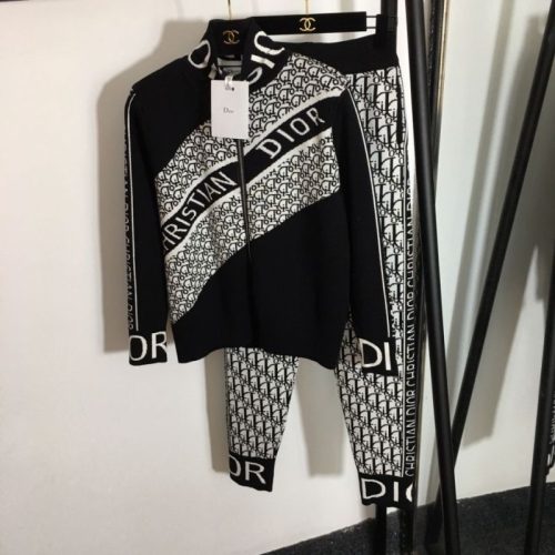 Replica Designer Dior Fashion Letter Stitching Knit Two-Piece Set