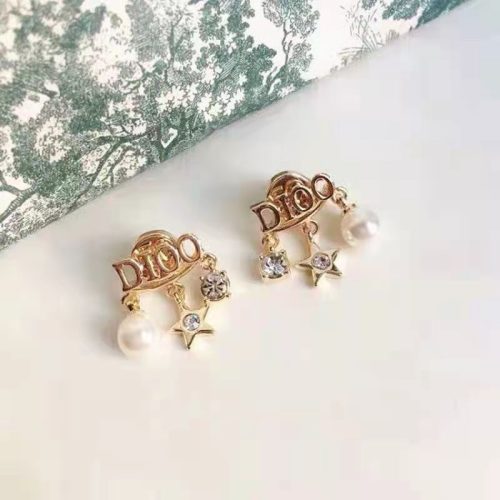 Replica Designer Dior Fashion Metal Letter Tassel Stud Earrings