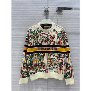 Replica Designer Dior Fashion Painted Animal Jacquard Knit Top