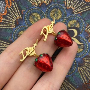 Replica Designer Dior Fashion Red Strawberry Stud Earrings