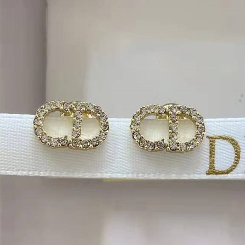 Replica Designer Dior Fashion Rhinestone Hollow Stud Earrings