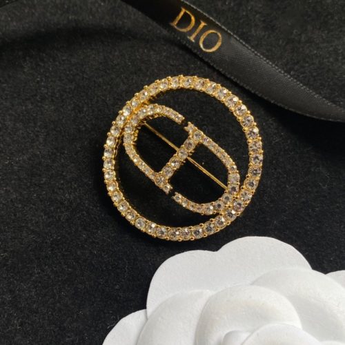 Replica Designer Dior Fashion Rhinestone Letter Brooch