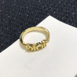 Replica Designer Dior Fashion Rhinestone Letter Ring