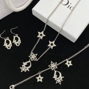 Replica Designer Dior Fashion Rhinestone Letter Star Necklace