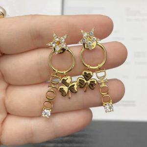 Replica Designer Dior Fashion Rhinestone Star Metal Alphabet Tassel Earring