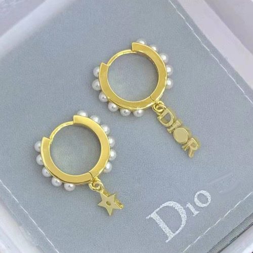 Replica Designer Dior Fashion Round Faux Pearl Asymmetric Earrings