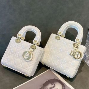 Replica Designer Dior Fashion Solid Color Plaid Diana Bag