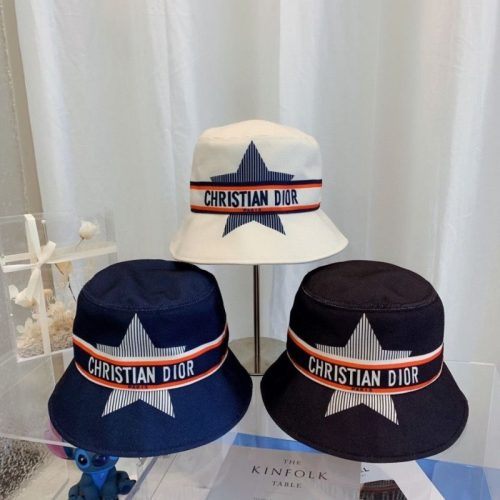 Replica Designer Dior Fashion Star Webbing Canvas Bucket Hat