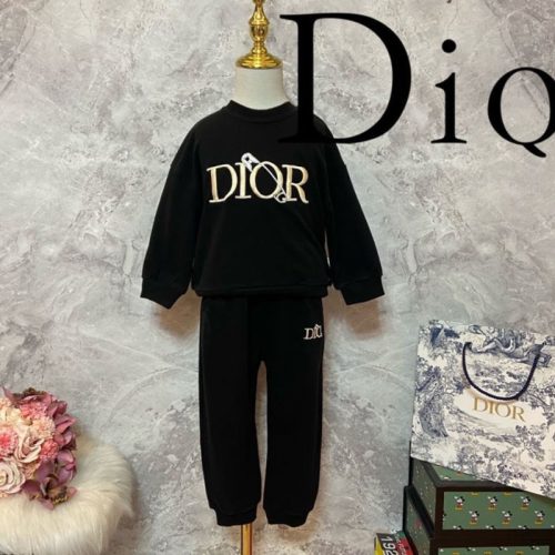 Replica Designer Dior Kids Casual Letter Embroidery Two-Piece Set