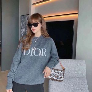 Replica Designer Dior Letter Embroidered Sweater