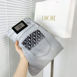 Replica Designer Dior Men Fashion Letter Print Jeans