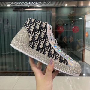 Replica Designer Dior Men Fashion Rhinestone High Top Shoes