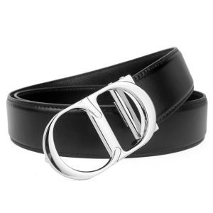 Replica Designer Dior Men Metal Letter Buckle Belt