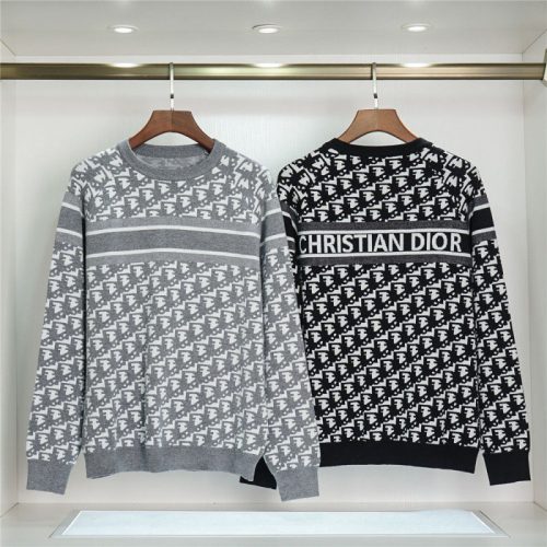 Replica Designer Dior Men'S Casual Crew Neck Jacquard Knit Sweater