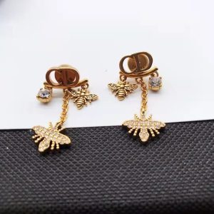Replica Designer Dior Personalized Rhinestone Bee Back Hanging Earrings
