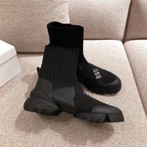 Replica Designer Dior Reflective Letter Thick-soled Sock Boots