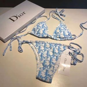 Replica Designer Dior Sexy D-Print Strappy Bikini Set