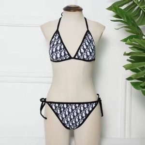 Replica Designer Dior Sexy Letter Print Bikini Set