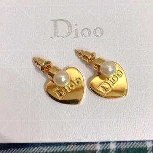Replica Designer Dior Simple Heart Letter Stud Earrings