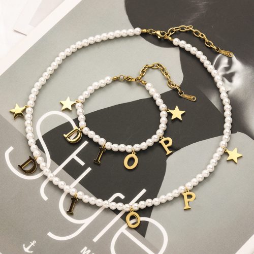 Replica Designer Dior Simple Imitation Pearl Bracelets And Necklaces