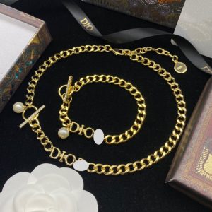 Replica Designer Dior Simple Letter Bold Necklaces And Bracelets