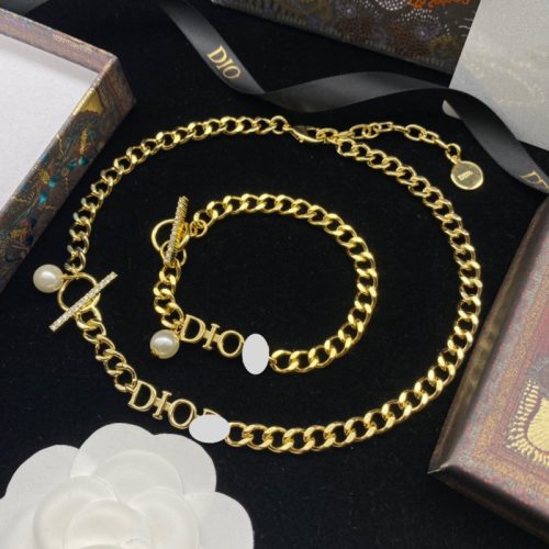 Replica Designer Dior Simple Letter Bold Necklaces And Bracelets