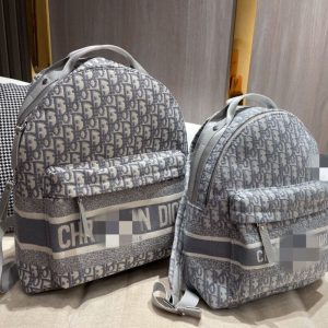 Replica Designer Dior Simple Letter Print Canvas Backpack