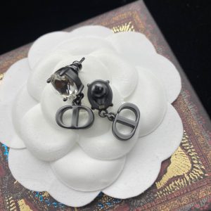 Replica Designer Dior Simple Letter Rhinestone Earrings