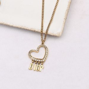 Replica Designer Dior Simple Letter Tassel Heart Necklace
