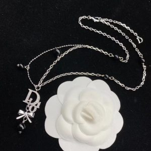 Replica Designer Dior Simple Metal Letter Bow Necklace