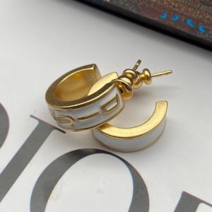 Replica Designer Dior Simple Metal Letter Stud Earrings
