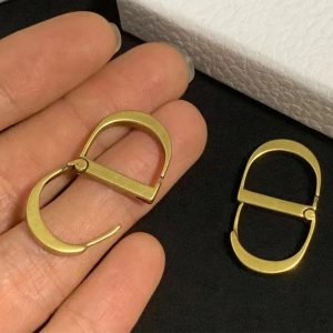 Replica Designer Dior Simple Metal Letter Stud Earrings