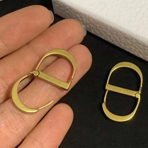 Replica Designer Dior Simple Metal Letter Stud Earrings